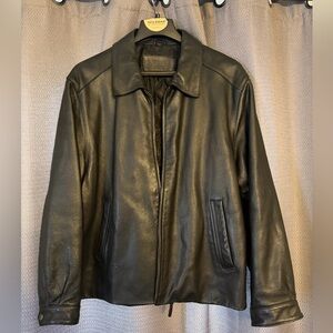 St. John's Bay Black Leather Jacket for Men